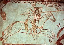 Crusading knight, from a 12th century fresco