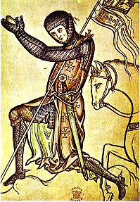 Illustration of a knight (ca. 1250 C.E.), thought by some to represent King Henry III of England